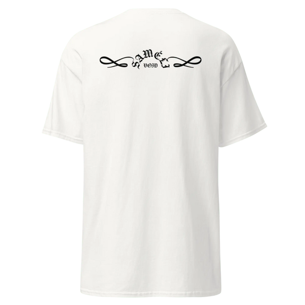 SAMÉLI VOID Shirt – Weißes T-Shirt mit Stickerei & Rückenprint aus 100 % Baumwolle - Saméli