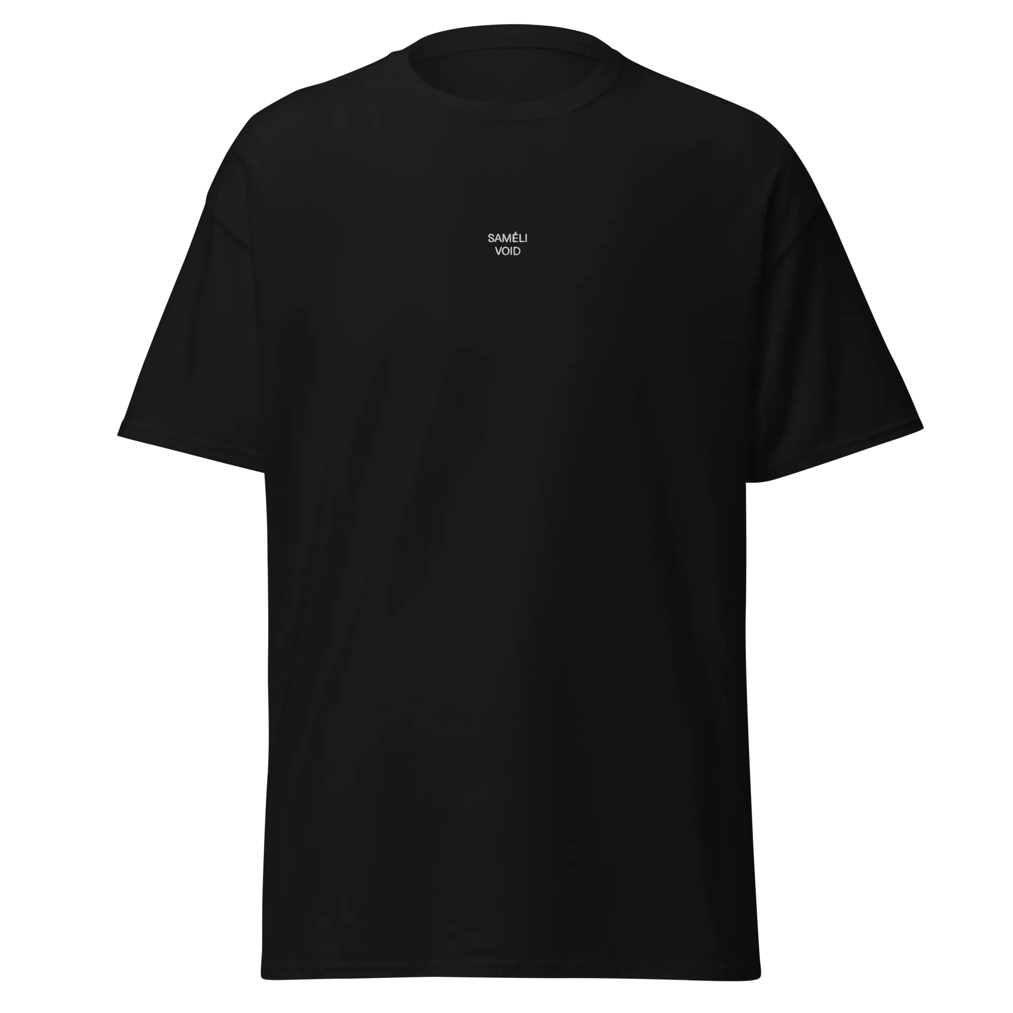 Schwarzes SAMÉLI VOID Shirt – Unisex T-Shirt mit Stickerei - Saméli