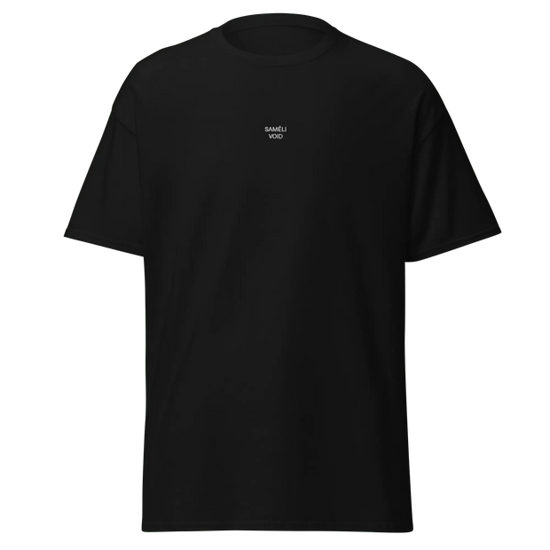 Schwarzes SAMÉLI VOID Shirt – Unisex T-Shirt mit Stickerei - Saméli