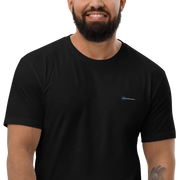 VOID PERFORMANCE T-Shirt – Schwarz mit Stickerei | Blau - Weißes Logo - Saméli