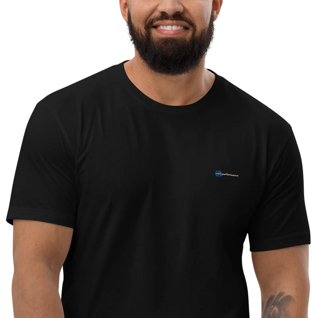 VOID PERFORMANCE T-Shirt – Schwarz mit Stickerei | Blau - Weißes Logo - Saméli