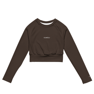 Recyceltes Langarm Crop Top mit Allover - Druck - Saméli