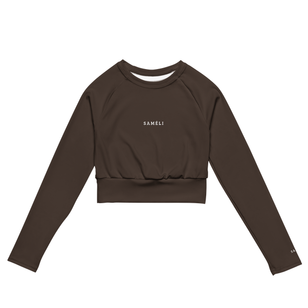 Recyceltes Langarm Crop Top mit Allover - Druck - Saméli