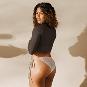 Recyceltes Langarm Crop Top mit Allover - Druck - Saméli