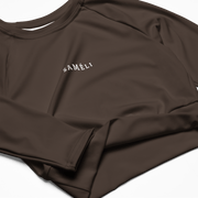 Recyceltes Langarm Crop Top mit Allover - Druck - Saméli